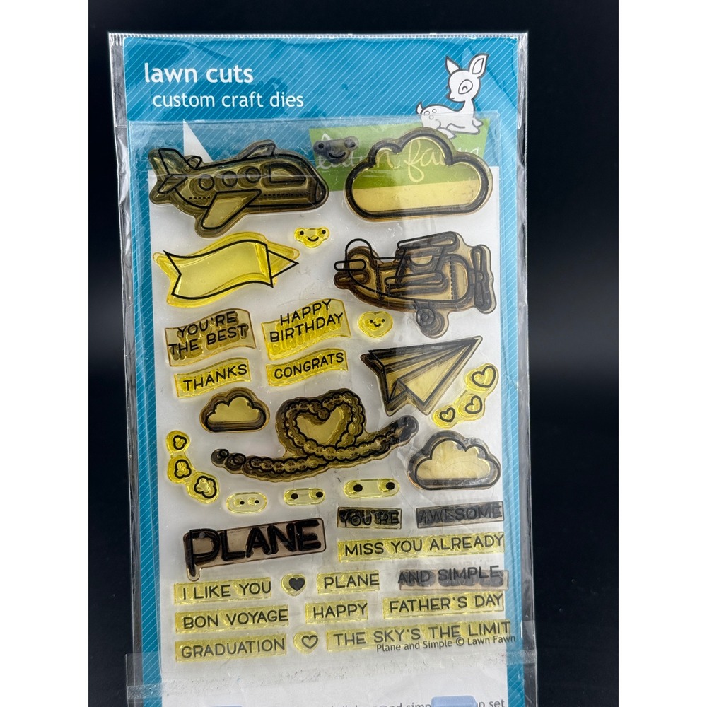 Lawn Fawn Plane and Simple Custom Craft Dies and Clear Stamp Set LF1023 LF1024